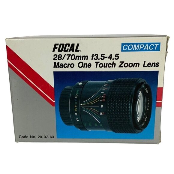 Vintage Focal 28/70mm f3.5-4.5 Macro One Touch Zoom Lens Original Box - Picture 10 of 11